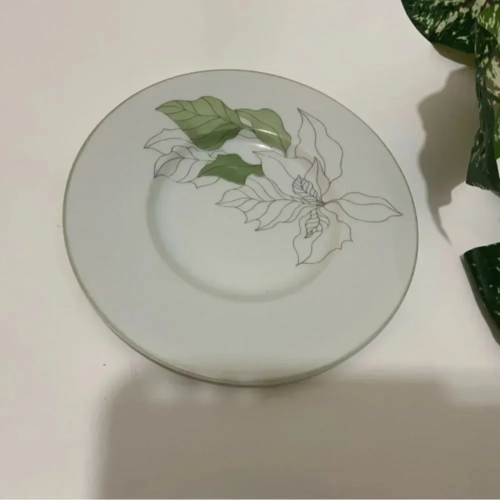 2 Block Spal 6” BREAD & BUTTER Plate Poinsettia Christmas Mary Lou Goertzen